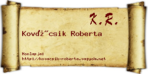 Kovácsik Roberta névjegykártya